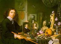 Bailly, David - Graphic Self-Portrait with Vanitas Symbols